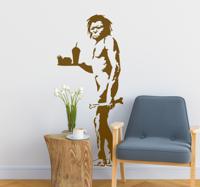 Muurstickers tienerkamer Banksy caveman - thumbnail