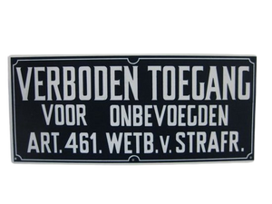 BORD PLAST.VERB.TOEGANG ONBEV.