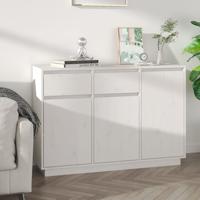 Dressoir 110x34x75 cm massief grenenhout wit