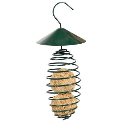 Esschert Design Vogel vetbolhouder met dak - groen - metaal - 25 cm