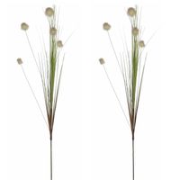 2x stuks mica Decorations - Rietgras kunstplant losse steel - groen - 84cm - Kunstplanten - thumbnail