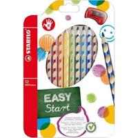 Kleurpotloden STABILO 331 Easycolors rechtshandig inclusief puntenslijper assorti etui à 12 stuks