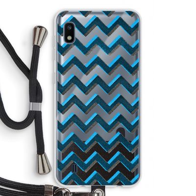 Onderbroken lijn: Samsung Galaxy A10 Transparant Hoesje met koord