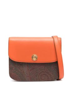 ETRO sac à bandoulière en cuir à motif cachemire - Orange