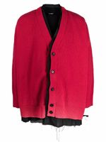 Raf Simons cardigan à effet superposé - Rouge - thumbnail