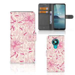 Nokia 3.4 Hoesje Pink Flowers