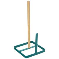 5Five Keukenrolhouder - ijzer/hout - 15 x 30 cm - petrol groen - Keukenpapier houder