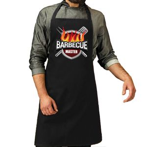 Barbecue master bbq schort / keukenschort zwart heren   -