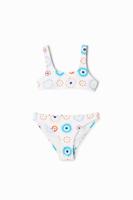 Bikini schouderbandjes geometrisch - WHITE - M