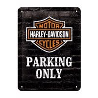 Muurplaatje Harley Davidson parking 15 x 20 cm - thumbnail