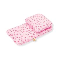 Beddengoedset voor poppenwagen 'Harten', roze, 2 delig