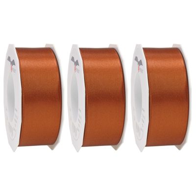 3x Luxe hobby/decoratie koperen satijnen sierlinten breed 4 cm/40 mm x 25 meter 3x Luxe hobby/decoratie koperen satijnen sierlinten breed 4 cm/40 mm x 25 meter