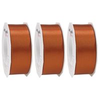 3x Luxe hobby/decoratie koperen satijnen sierlinten breed 4 cm/40 mm x 25 meter