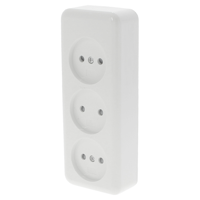 Q-Link Contactdoos | Opbouw | 3-voudig | Polarwit - 00.947.23