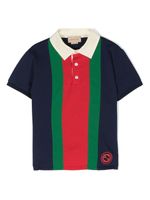 Gucci Kids polo à bords contrastants - Bleu - thumbnail