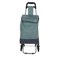 Boodschappen en losse spullen trolley - inhoud 30 liter - groen - met trap wielen - thumbnail