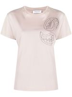 Fabiana Filippi t-shirt en coton à ornements de perles - Rose - thumbnail