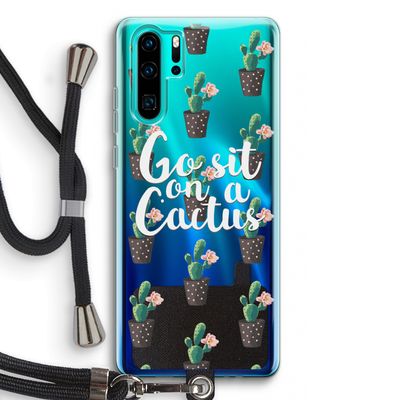 Cactus quote: Huawei P30 Pro Transparant Hoesje met koord
