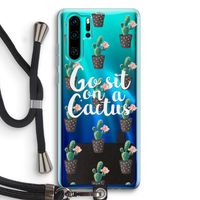 Cactus quote: Huawei P30 Pro Transparant Hoesje met koord