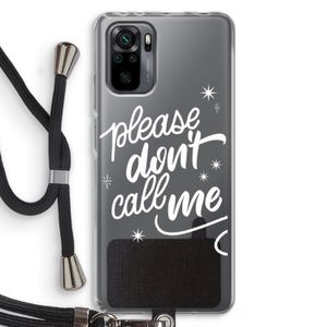 Don't call: Xiaomi Redmi Note 10 Pro Transparant Hoesje met koord