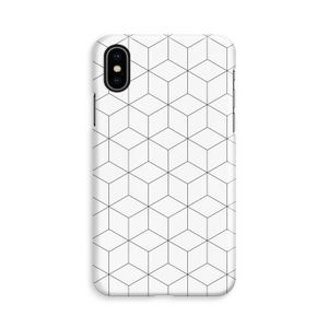 Zwart-witte kubussen: iPhone X Volledig Geprint Hoesje