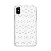 Zwart-witte kubussen: iPhone X Volledig Geprint Hoesje