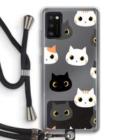 Katten: Samsung Galaxy A41 Transparant Hoesje met koord