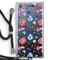 Bloemetjes: Sony Xperia XZ1 Transparant Hoesje met koord Bloemetjes: Sony Xperia XZ1 Transparant Hoesje met koord
