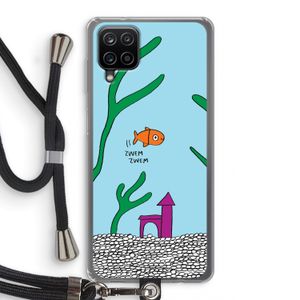 Aquarium: Samsung Galaxy A12 Transparant Hoesje met koord