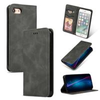 Retro huid feel Business magnetische horizontale Flip lederen case voor de iPhone 8/7 (donkergrijs)