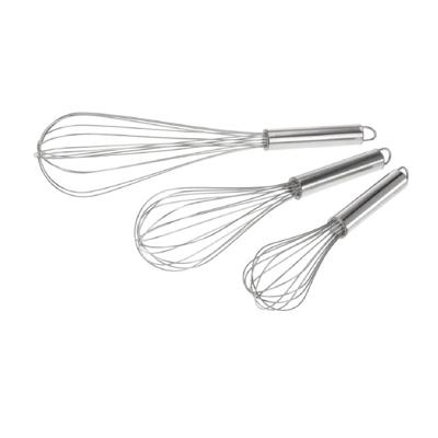 Garde/klopper set - 3-delig - zilver - 22/26/31,5 cm - rvs - kloppers - keukenhulp - koken