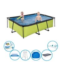EXIT Zwembad Lime - Frame Pool 220x150x60 cm - Met toebehoren - thumbnail