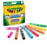 Crayola Colour Wipe Offs - 8 afwasbare whiteboard stiften - Diverse kleuren, brede punt - thumbnail