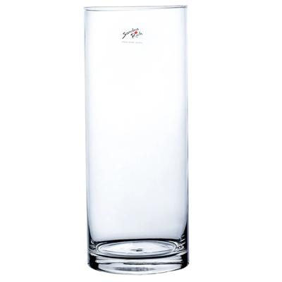Bellatio flowers & plants Bloemenvaas - glas - cilinder - 12 x 30 cm - transparant - ronde buis vaas