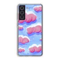 Roze wolken met vogels: Samsung Galaxy S21 FE Transparant Hoesje