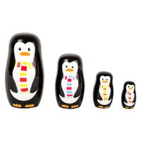Small Foot Houten Matroesjka Poppen Pinguin Familie - thumbnail