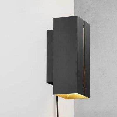 Wandlamp zwart vierkant &apos;Curtiz&apos; zwart 3-stap dimmer 4.5W