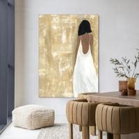 Urban Cotton Wandkleed 'She Opened Her Heart' 80 x 110cm in Frame - black