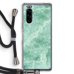 Groen marmer: Sony Xperia 5 Transparant Hoesje met koord