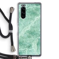 Groen marmer: Sony Xperia 5 Transparant Hoesje met koord