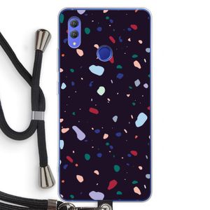 Dark Rounded Terrazzo: Honor Note 10 Transparant Hoesje met koord