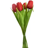 Kunstbloem Tulpenbundel x7 35cm - rood