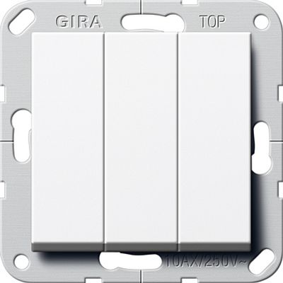 Gira schakelaar 3voudig wissel/wissel zuiver wit glanzend 283203 Britsch standard