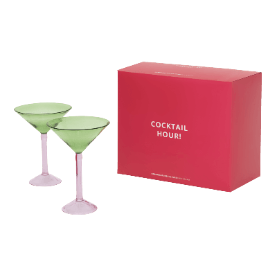 Martini cocktailglas, set van 2, in cadeauverpakking