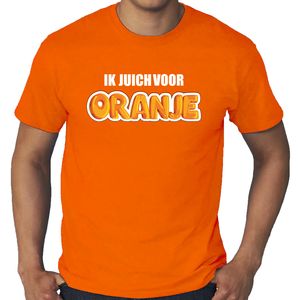 Grote maten oranje t-shirt ik juich voor oranje Holland / Nederland supporter EK/ WK voor heren