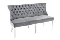 Bank CASTLE DELUXE 165cm met leeuwenkop fluweelgrijs in barokstijl - 43211