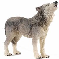 Plastic speelgoed dieren figuur huilende wolf 9 cm   - - thumbnail