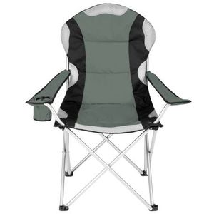 tectake Stoelenset - 2 Stuks - Luxe Campingstoelen - Grijs- Zwart