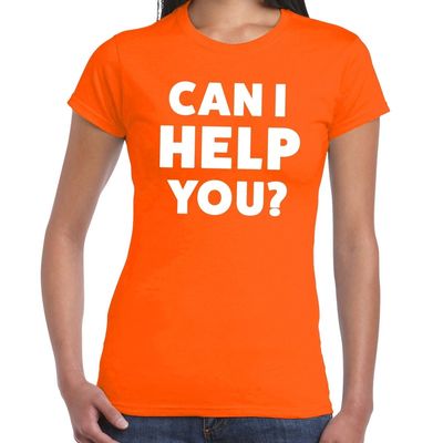 Can i help you beurs/evenementen t-shirt oranje dames