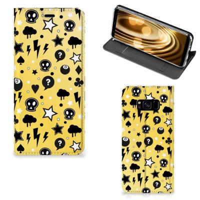 Mobiel BookCase Samsung Galaxy S8 Punk Geel Mobiel BookCase Samsung Galaxy S8 Punk Geel